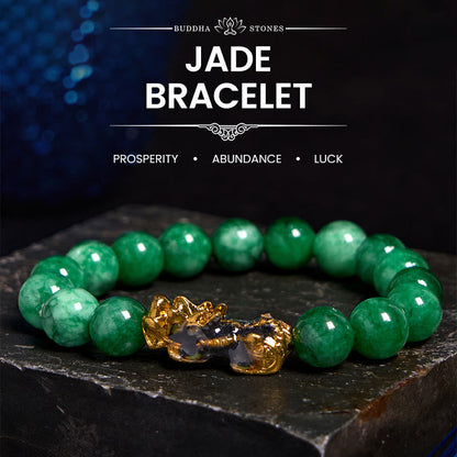 Pulsera protectora de jade PiXiu de FengShui de Mythstone