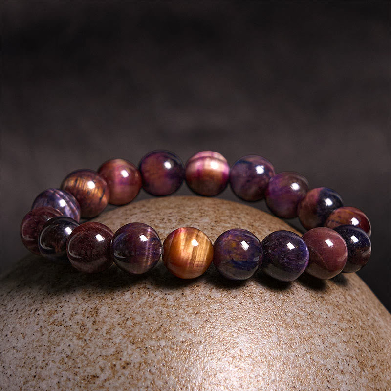 Mythstone Natural Purple Tiger Eye Protection Strength Bracelet