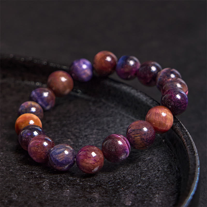 Mythstone Natural Purple Tiger Eye Protection Strength Bracelet