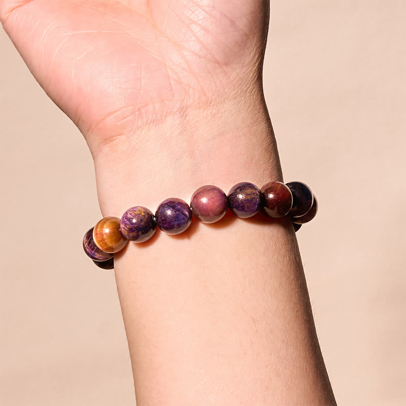 Mythstone Natural Purple Tiger Eye Protection Strength Bracelet