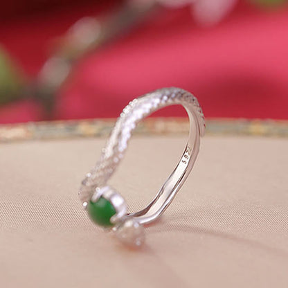 Mythstone Jade 925 Sterling Silver Year Of The Snake Luck Ring