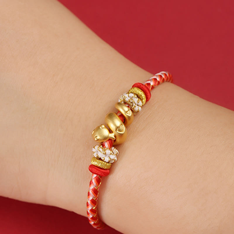 Mythstone 999 Sterling Silver Gradient Red String Year Of The Snake Luck Braided Bracelet