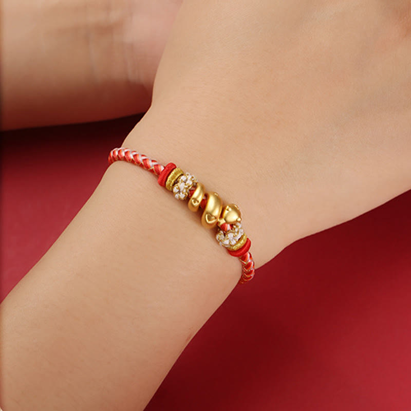 Mythstone 999 Sterling Silver Gradient Red String Year Of The Snake Luck Braided Bracelet