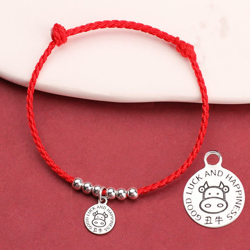 Mythstone Chinese Zodiac Kid Red String 999 Sterling Silver Protection Bracelet