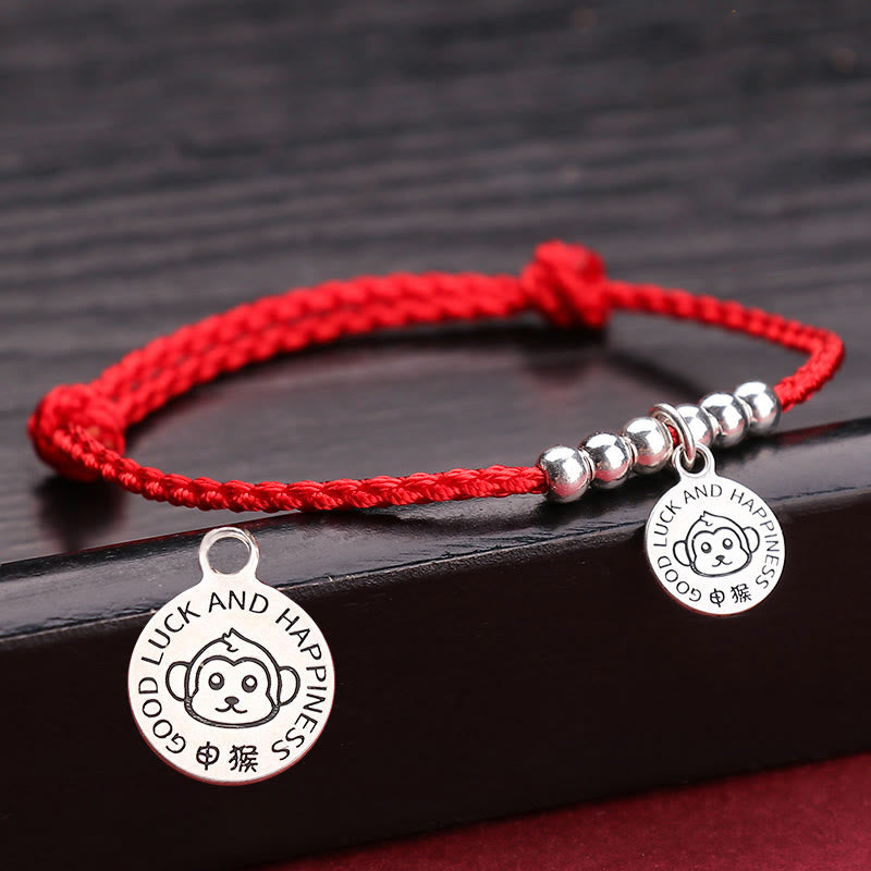 Mythstone Chinese Zodiac Kid Red String 999 Sterling Silver Protection Bracelet