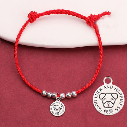 Mythstone Chinese Zodiac Kid Red String 999 Sterling Silver Protection Bracelet