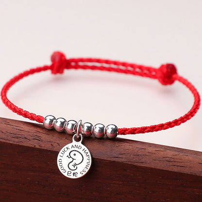 Mythstone Chinese Zodiac Kid Red String 999 Sterling Silver Protection Bracelet