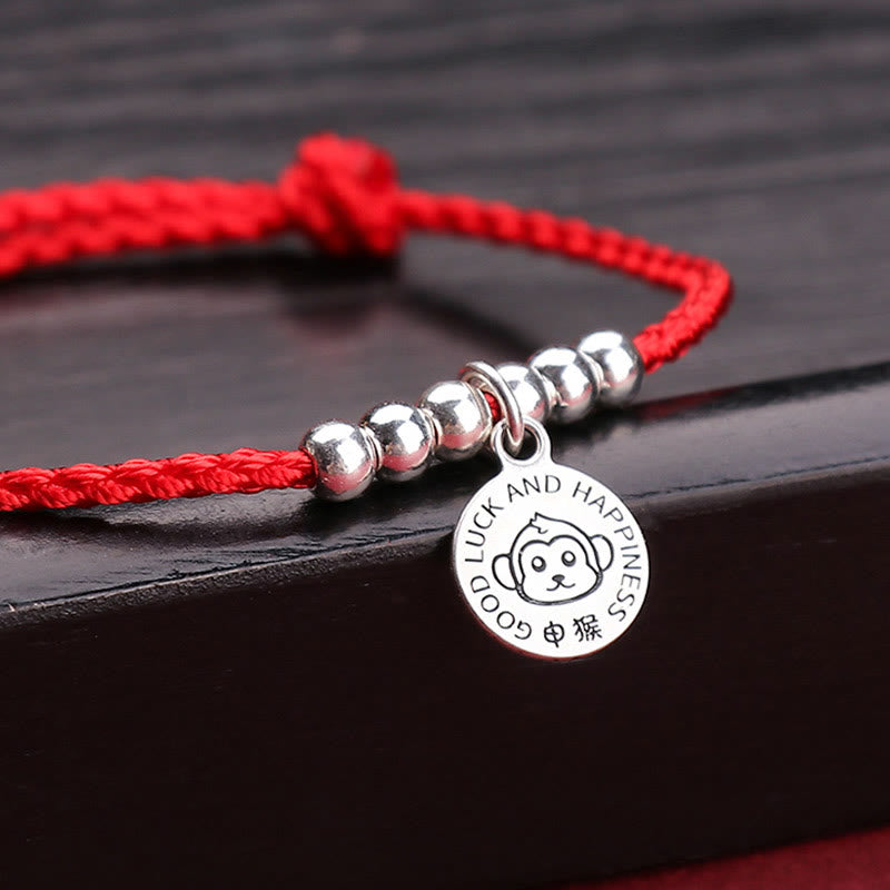 Mythstone Chinese Zodiac Kid Red String 999 Sterling Silver Protection Bracelet