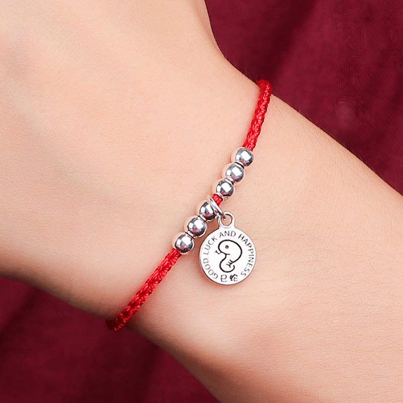 Mythstone Chinese Zodiac Kid Red String 999 Sterling Silver Protection Bracelet