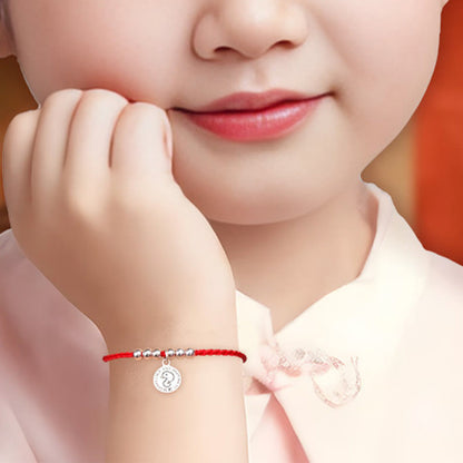 Mythstone Chinese Zodiac Kid Red String 999 Sterling Silver Protection Bracelet