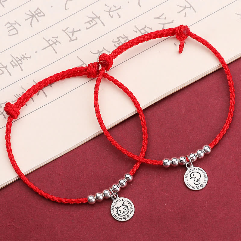 Mythstone Chinese Zodiac Kid Red String 999 Sterling Silver Protection Bracelet