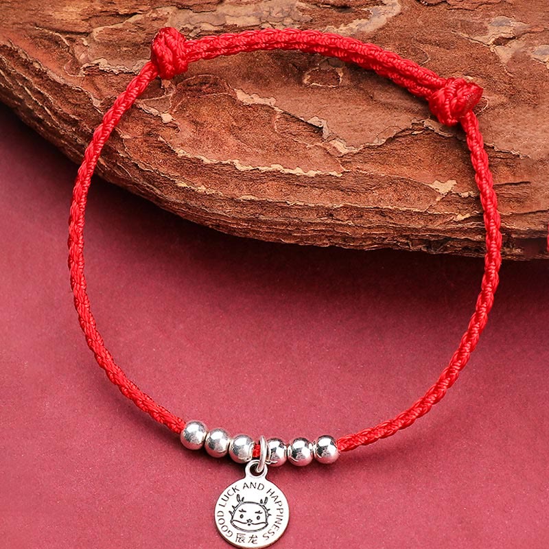 Mythstone Chinese Zodiac Kid Red String 999 Sterling Silver Protection Bracelet