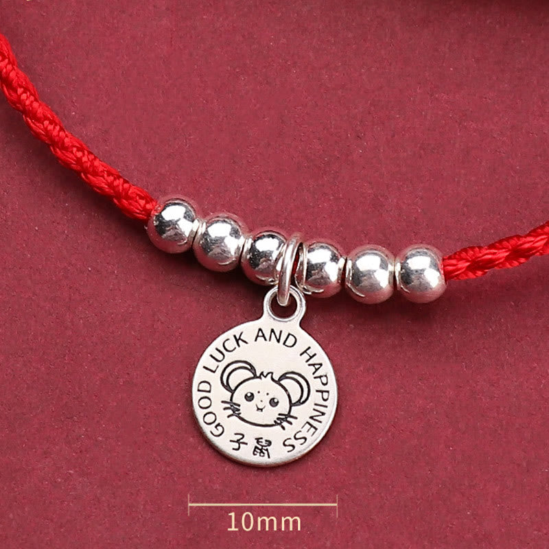 Mythstone Chinese Zodiac Kid Red String 999 Sterling Silver Protection Bracelet