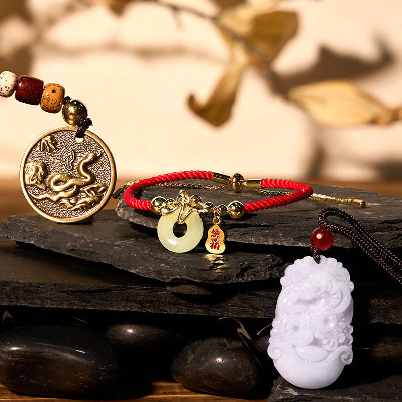 Mythstone Lucky The Year of The Snake 2025 Jade Red String Protection Bundle-1