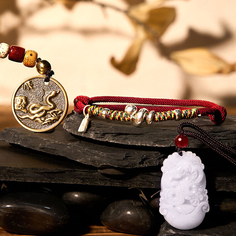 Mythstone Lucky The Year of The Snake 2025 Jade Red String Protection Bundle-2