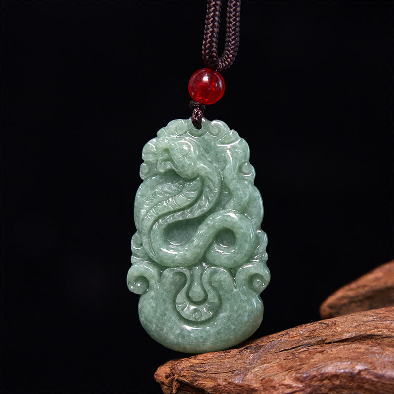 Mythstone Lucky Healing The Year of The Snake 2025 Jade White Crystal Red String Protection Bundle