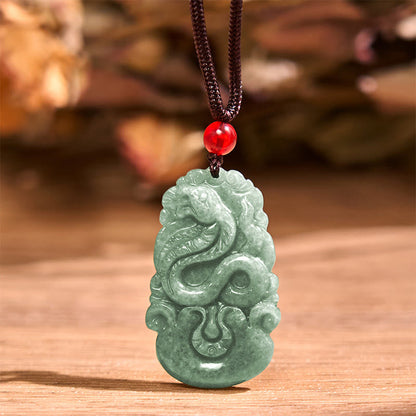 Mythstone Lucky Healing The Year of The Snake 2025 Jade White Crystal Red String Protection Bundle