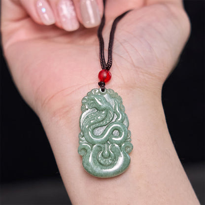 Mythstone Lucky Healing The Year of The Snake 2025 Jade White Crystal Red String Protection Bundle