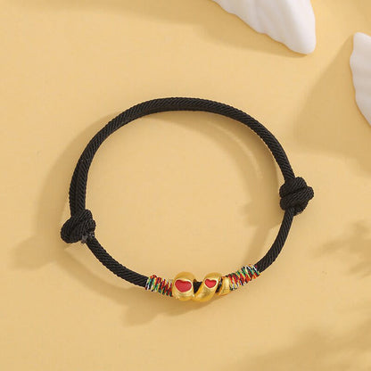 Pulsera trenzada de protección del año de la serpiente con hilo rojo de aleación de cobre Mythstone 