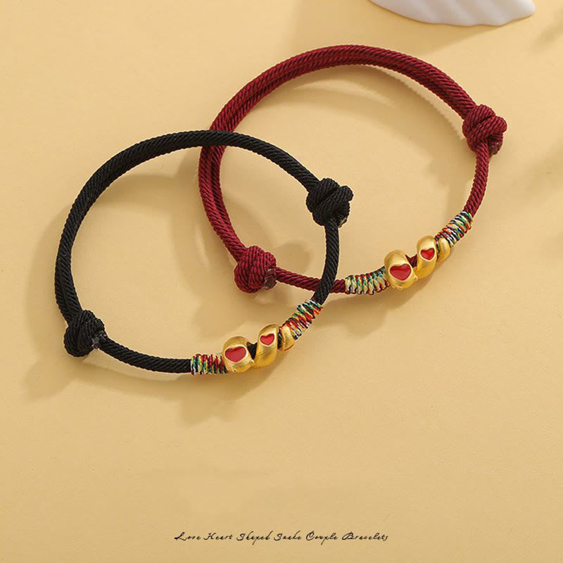 Pulsera trenzada de protección del año de la serpiente con hilo rojo de aleación de cobre Mythstone 