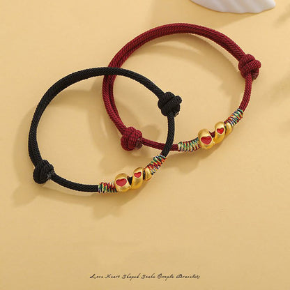 Pulsera trenzada de protección del año de la serpiente con hilo rojo de aleación de cobre Mythstone 