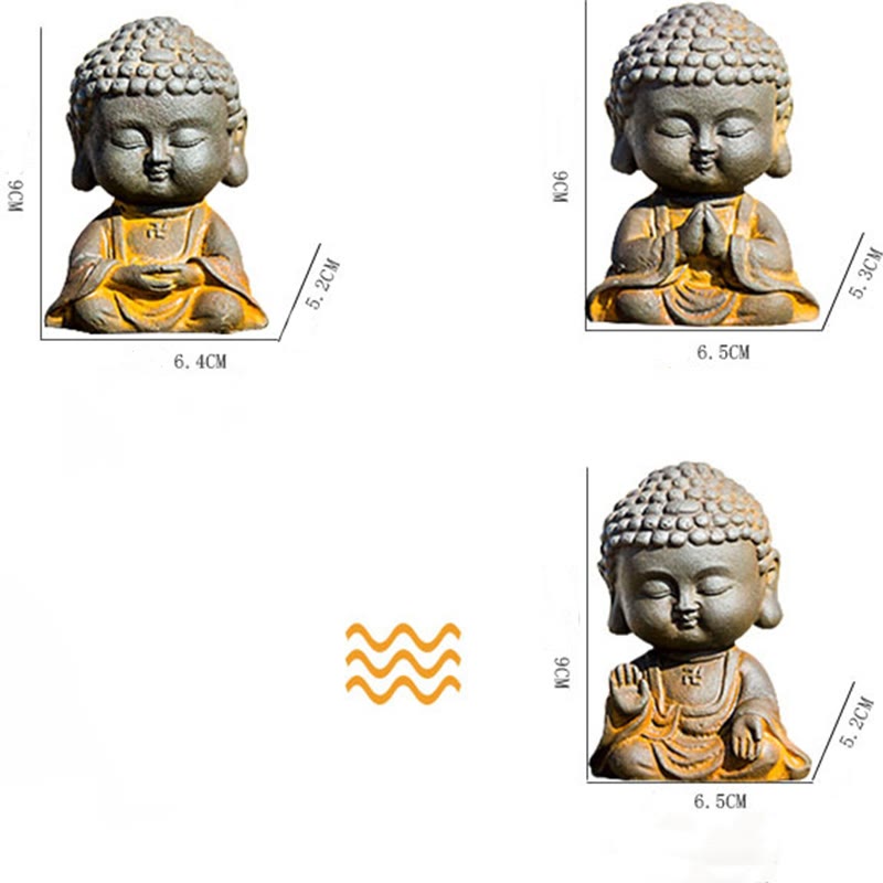 Mythstone Small Meditating Buddha Iron Powder Rust Cast Resin Statue Home Decoration