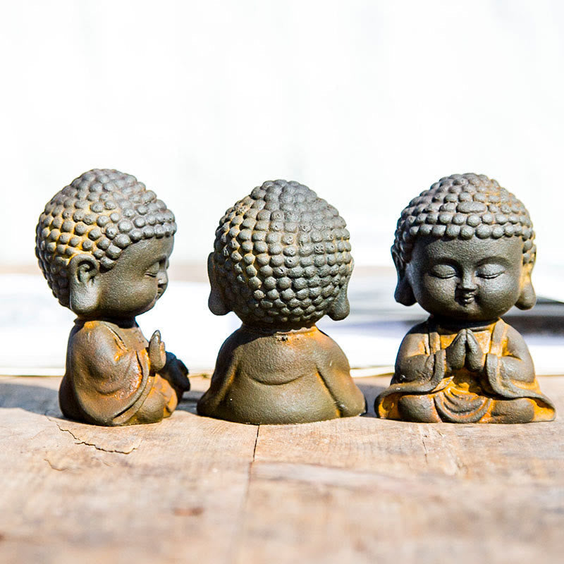 Mythstone Small Meditating Buddha Iron Powder Rust Cast Resin Statue Home Decoration Decorations Mythstone 1