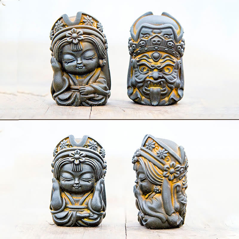 Mythstone Handmade Zakiram Iron Powder Rust Cast Resin Statue Zen Home Decoration Decorations Mythstone 7