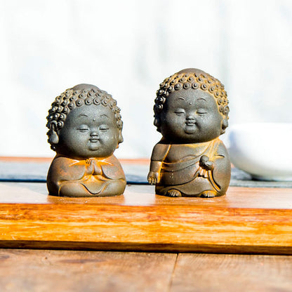 Mythstone Small Standing Lying Sitting Cute Buddha Iron Powder Rust Cast Resin Statue Home Decoration