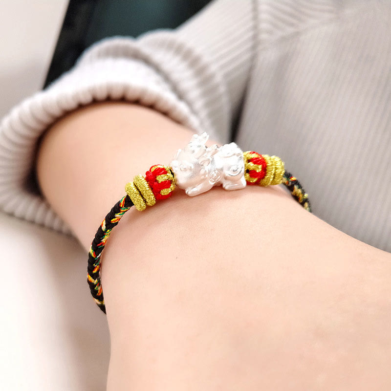 Mythstone Chinese Zodiac Natal Buddha Colorful Strings Luck Bracelet