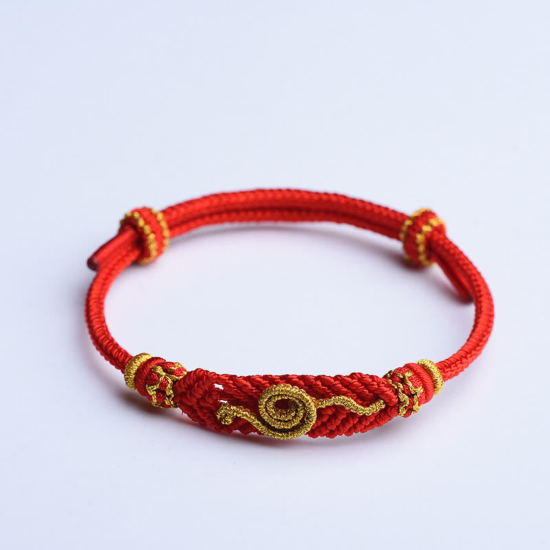 Mythstone Handmade Red String Eight Thread Peace Knot Year Of The Snake Protection Luck Braided Bracelet