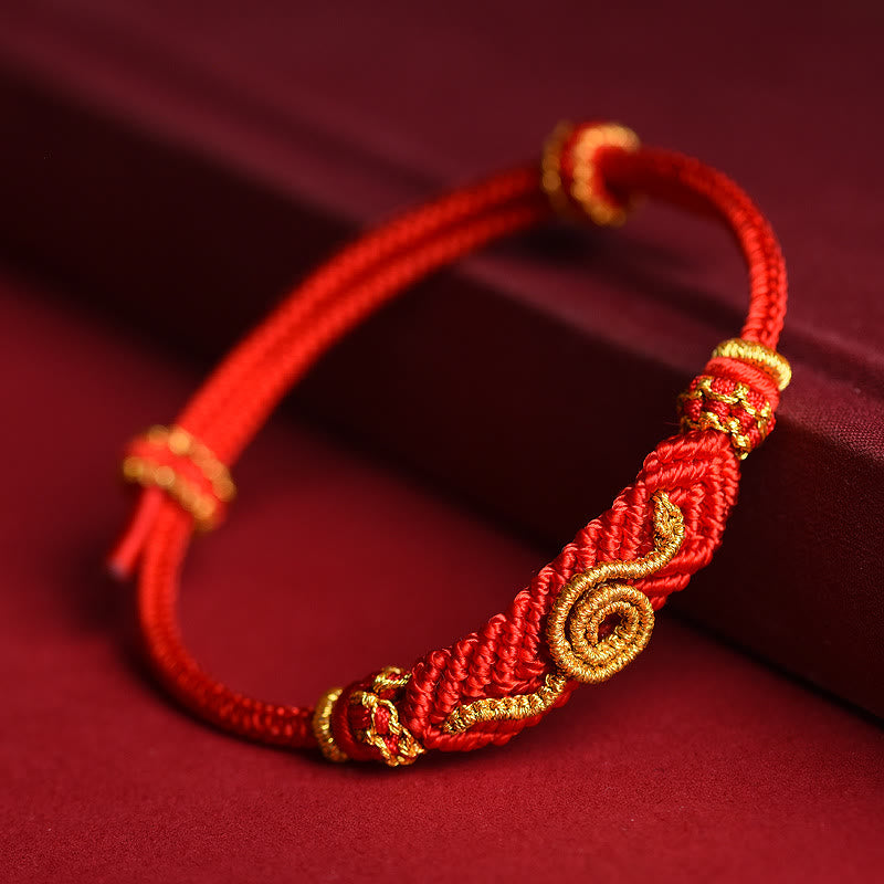 Mythstone Handmade Red String Eight Thread Peace Knot Year Of The Snake Protection Luck Braided Bracelet