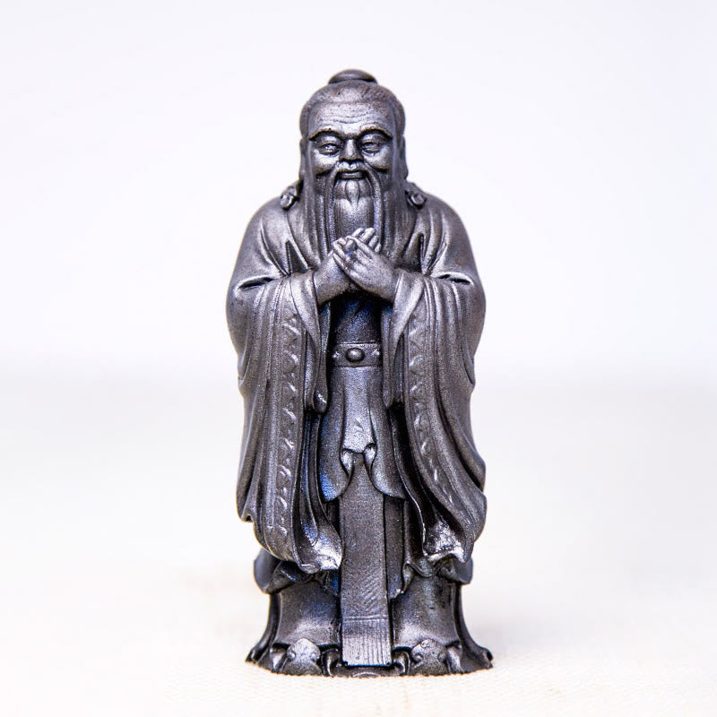 Mythstone Handmade Confucius Iron Powder Rust Cast Resin Statue Home Decoration