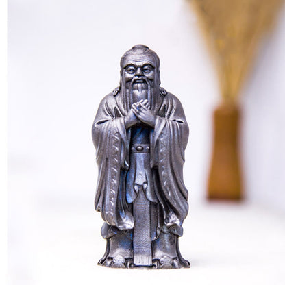 Mythstone Handmade Confucius Iron Powder Rust Cast Resin Statue Home Decoration