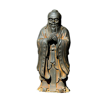 Mythstone Handmade Confucius Iron Powder Rust Cast Resin Statue Home Decoration