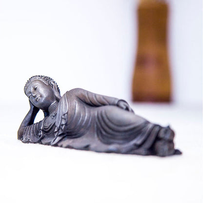 Mythstone Reclining Buddha Shakyamuni Iron Powder Rust Cast Resin Statue Home Decoration