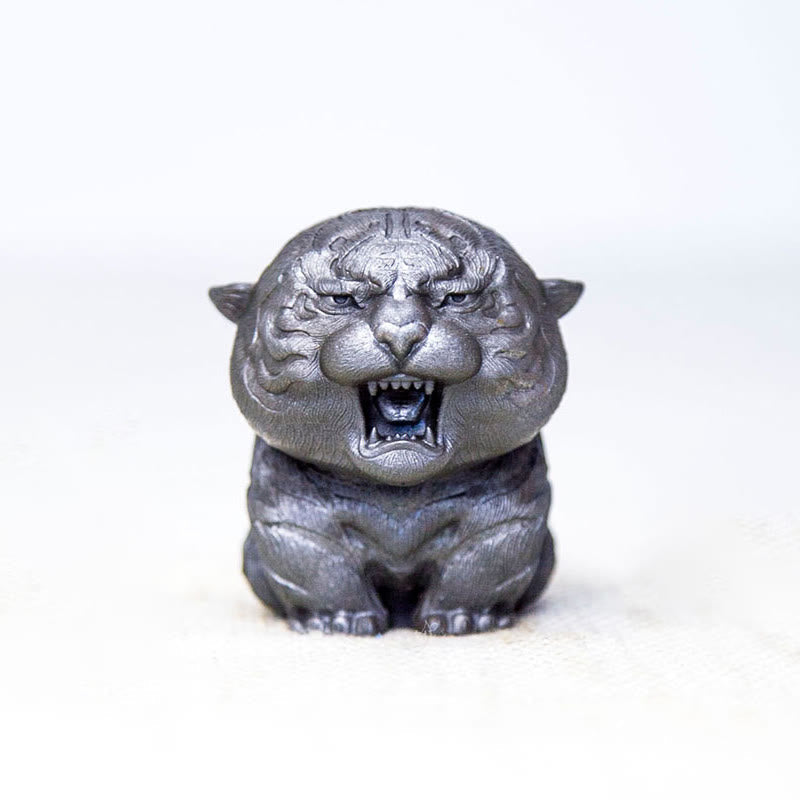 Mythstone Handmade Mini Roaring Tiger Iron Powder Rust Cast Resin Statue Home Decoration