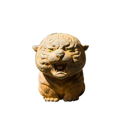 Mythstone Handmade Mini Roaring Tiger Iron Powder Rust Cast Resin Statue Home Decoration