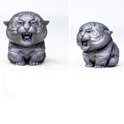 Mythstone Handmade Mini Roaring Tiger Iron Powder Rust Cast Resin Statue Home Decoration