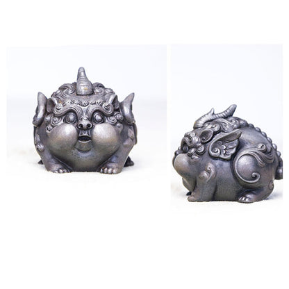 Mythstone Handmade Wealth PiXiu Iron Powder Rust Cast Resin Statue Home Decoration