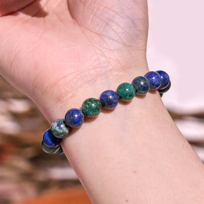 Mythstone Various Crystals Malachite Lazurite Hemimorphite Calmness Bracelet