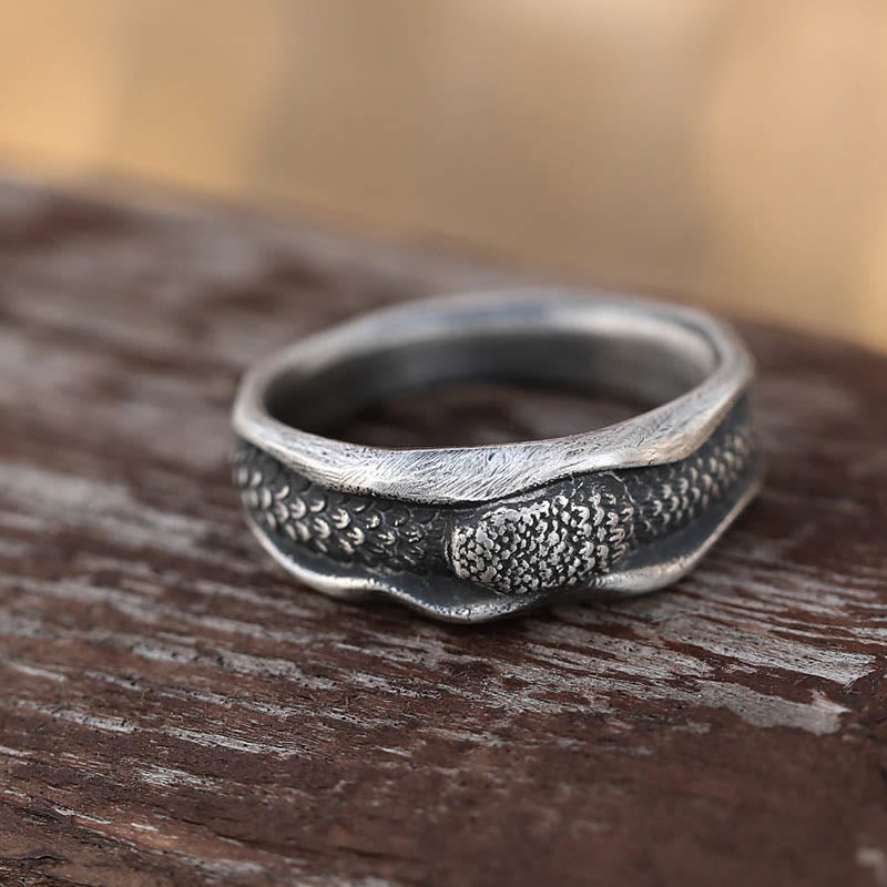 Mythstone 999 Sterling Silver Snake-shaped Year Of The Snake Protection Ring