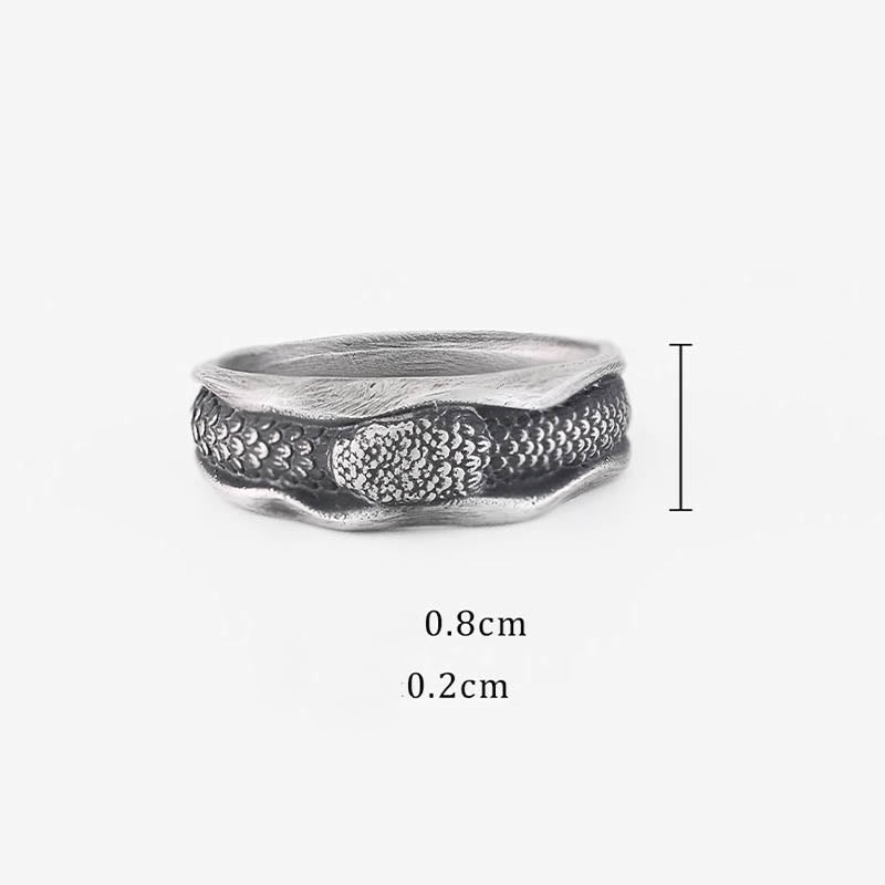 Mythstone 999 Sterling Silver Snake-shaped Year Of The Snake Protection Ring