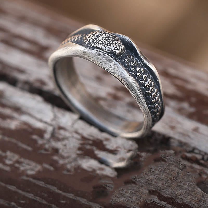 Mythstone 999 Sterling Silver Snake-shaped Year Of The Snake Protection Ring