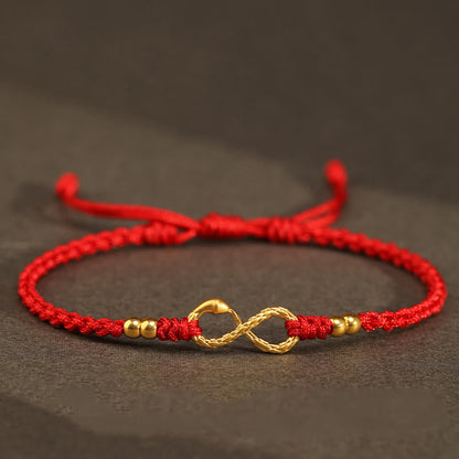 Mythstone 999 Gold Year of the Snake Eternal Endless Knot Infinity Handmade Luck Bracelet