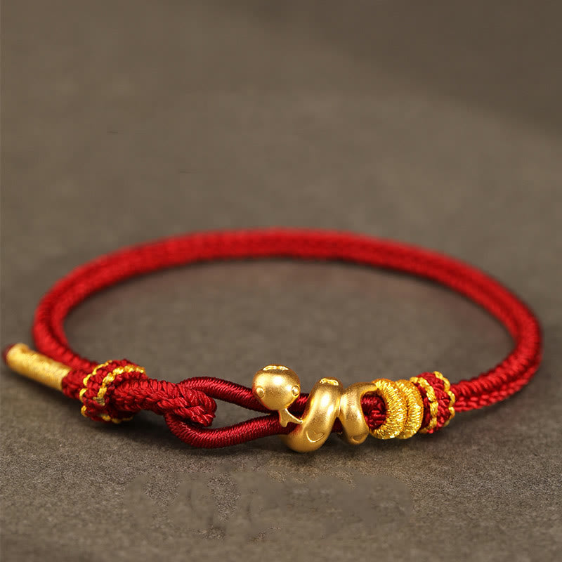 Mythstone 999 Gold Year of the Snake Handcrafted Strength Bracelet