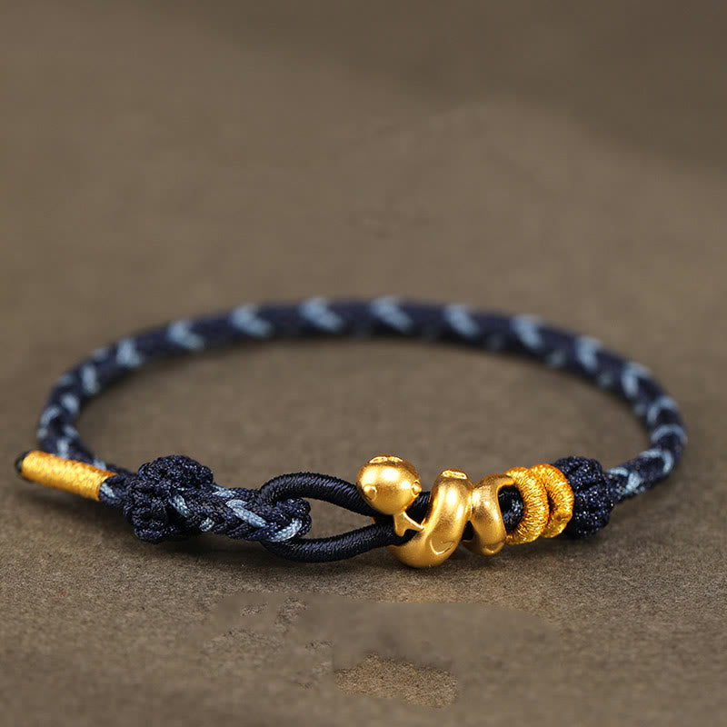 Mythstone 999 Gold Year of the Snake Handcrafted Strength Bracelet