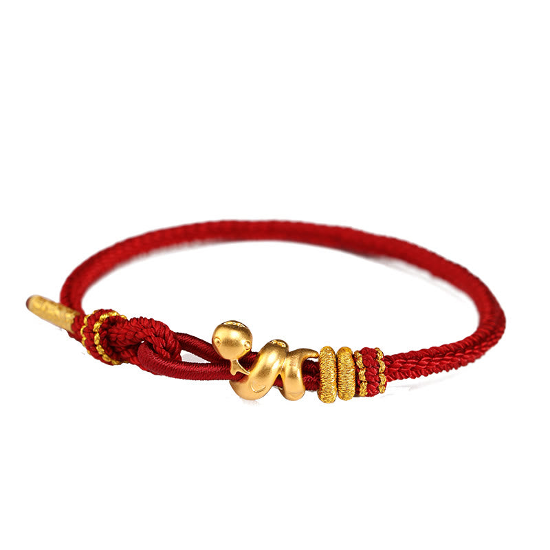 Mythstone 999 Gold Year of the Snake Handcrafted Strength Bracelet