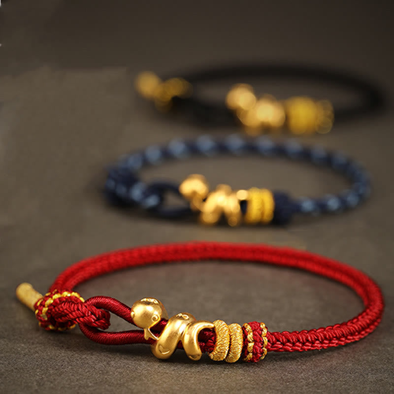 Mythstone 999 Gold Year of the Snake Handcrafted Strength Bracelet