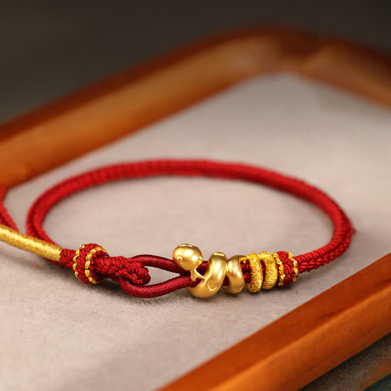 Mythstone 999 Gold Year of the Snake Handcrafted Strength Bracelet